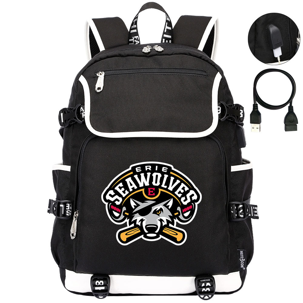 Erie SeaWolves Backpack School Notebook Travel Bags