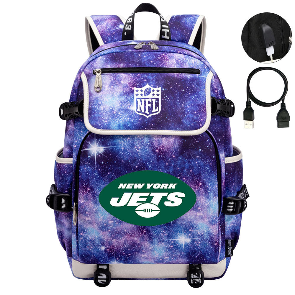 New York Jets Football Rugby Backpack School Notebook Travel Bags