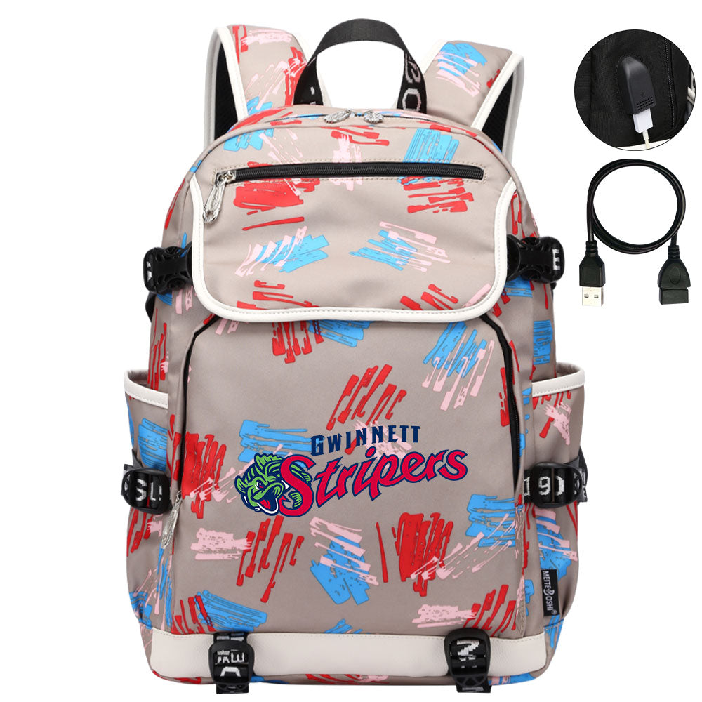 Gwinnett Stripers Backpack School Notebook Travel Bags