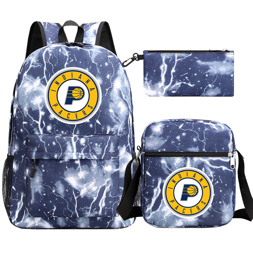 Indiana Pacers Basketball School Backpack Shoulder Bag Pencil Bags 3pcs Set