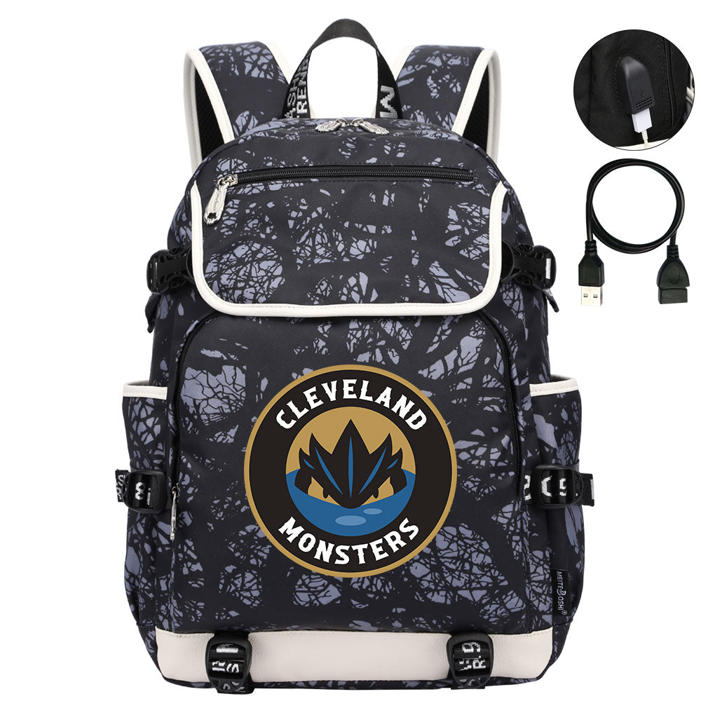 Cleveland Monsters Hockey League Backpack School Notebook Travel Bag