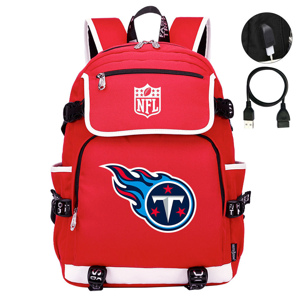 Tennessee Titans Football Rugby Backpack School Notebook Travel Bags