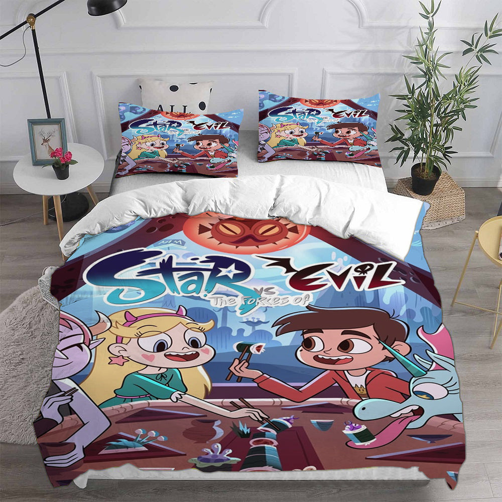 Star vs. the Forces of Evil Cosplay Bedding Set Duvet Cover Pillowcases Halloween Home Decor