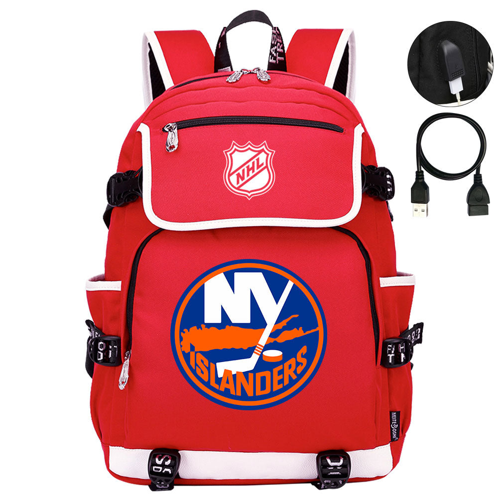 New York Islanders Hockey League Backpack School Notebook Travel Bag