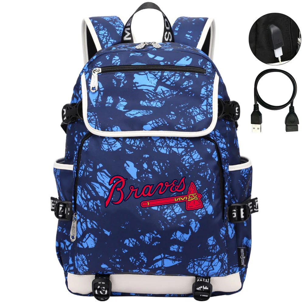 Atlanta Braves Backpack School Notebook Travel Bags