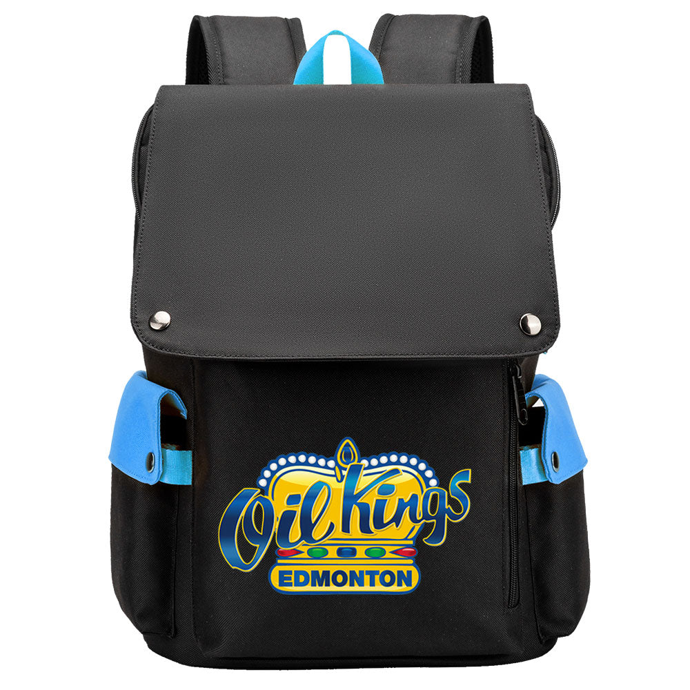 Edmonton Oil Kings Hockey Team School Backpack Oxford Laptop Bag