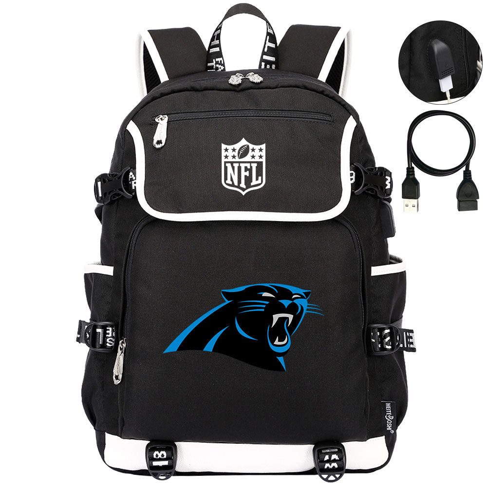 Carolina Panthers Football Team Rugby Backpack School Notebook Travel Bag