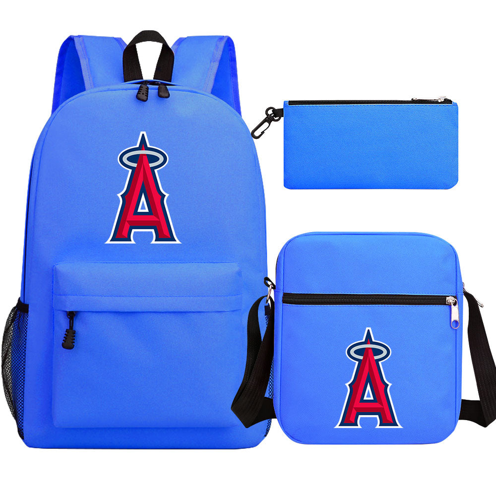 Los Angeles Angels Baseball School Backpack Shoulder Bag Pencil Bags 3pcs Set