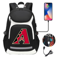 Arizona Diamondbacks Backpack School Notebook Travel Bags With USB