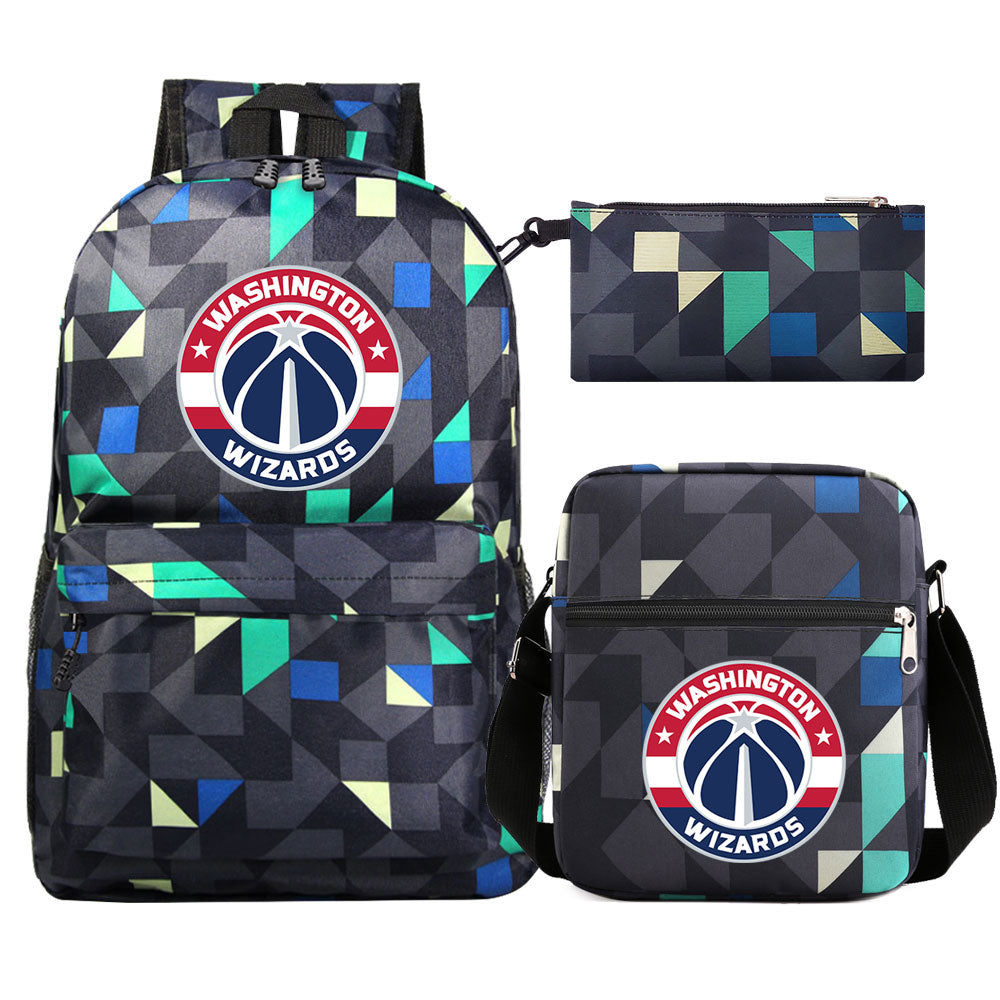 Washington Wizards Basketball School Backpack Shoulder Bag Pencil Bags 3pcs Set