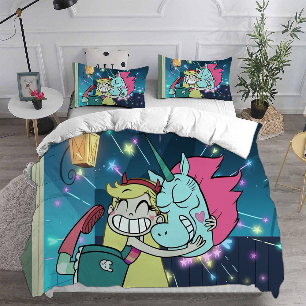 Star vs. the Forces of Evil Cosplay Bedding Set Duvet Cover Pillowcases Halloween Home Decor