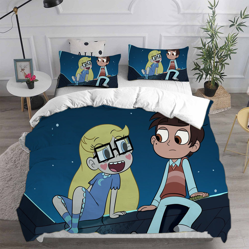 Star vs. the Forces of Evil Cosplay Bedding Set Duvet Cover Pillowcases Halloween Home Decor