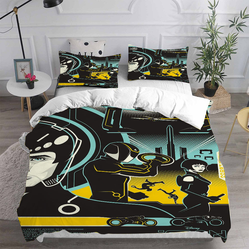 Tron Legacy Cosplay Bedding Set Duvet Cover Pillowcases Halloween Home Decor