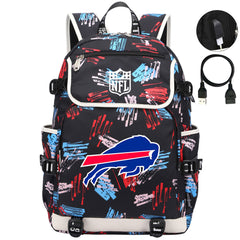 Buffalo Bills Football Team Rugby Backpack School Notebook Travel Bag
