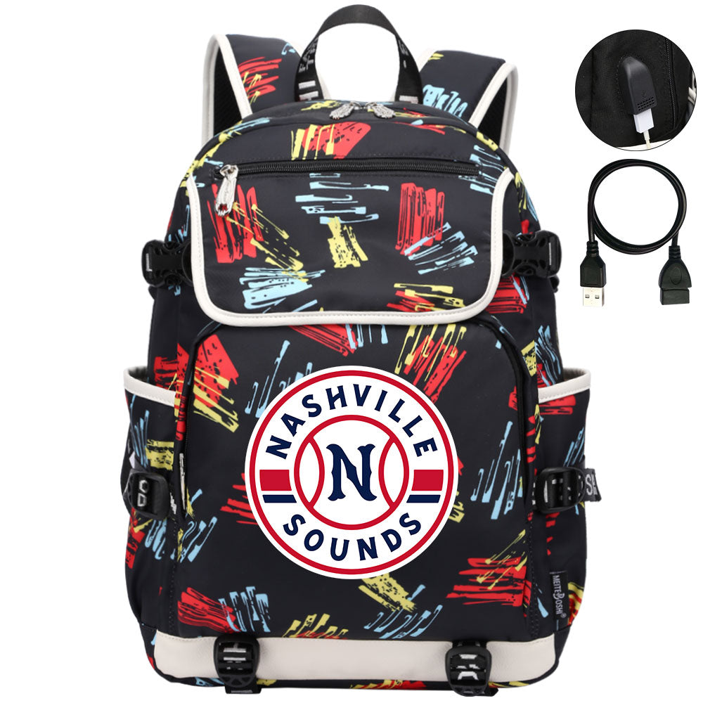 Nashville Sounds Backpack School Notebook Travel Bags