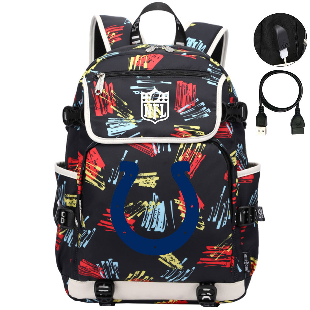 Indianapolis Colts Hockey League Backpack School Notebook Travel Bag
