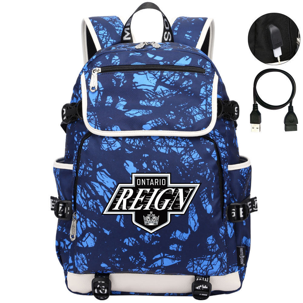 Ontario Reign Hockey League Backpack School Notebook Travel Bag