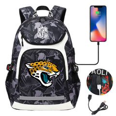 Jacksonville Jaguars Football Rugby Backpack School Notebook Travel Bags With USB