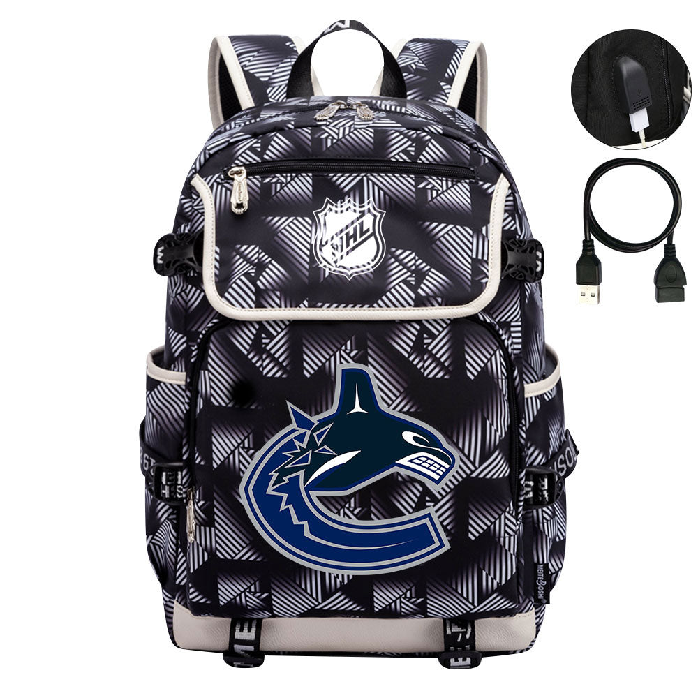 Vancouver Canucks Hockey League Backpack School Notebook Travel Bag