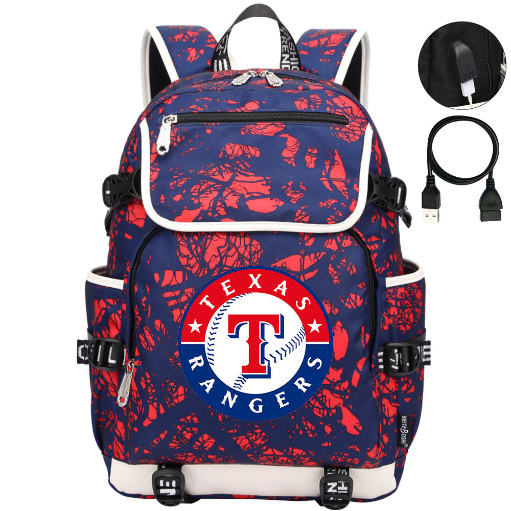 Texas Rangers Backpack School Notebook Travel Bags