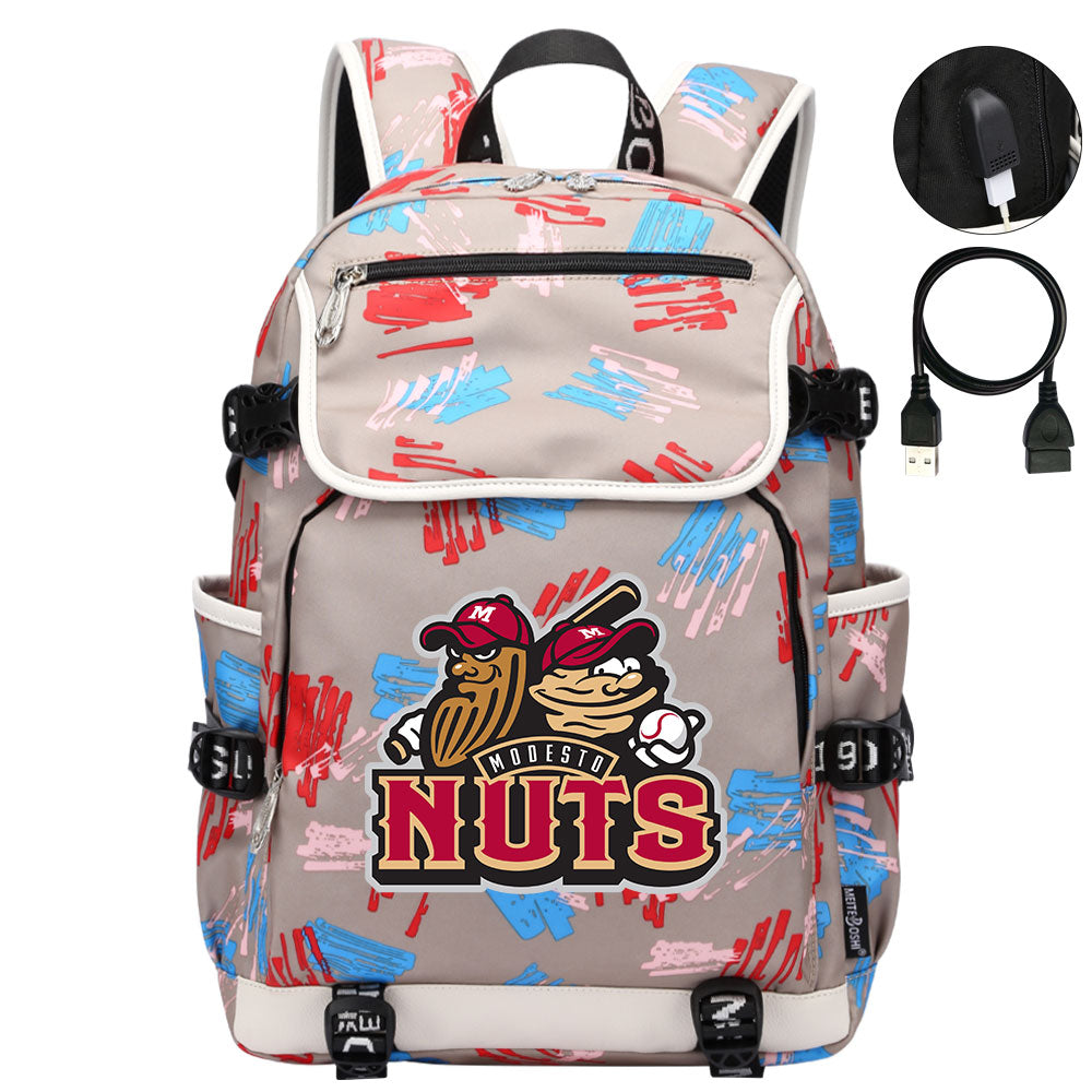 Modesto Nuts Backpack School Notebook Travel Bags