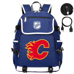Calgary Flames Hockey League Backpack School Notebook Travel Bag
