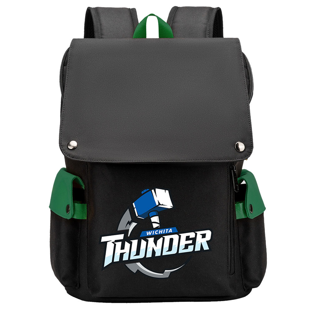 Wichita Thunder Hockey Team School Backpack Oxford Laptop Bag