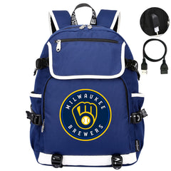 Milwaukee Brewers Backpack School Notebook Travel Bags
