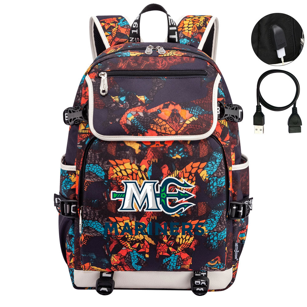 Maine Mariners Hockey League Backpack School Notebook Travel Bag