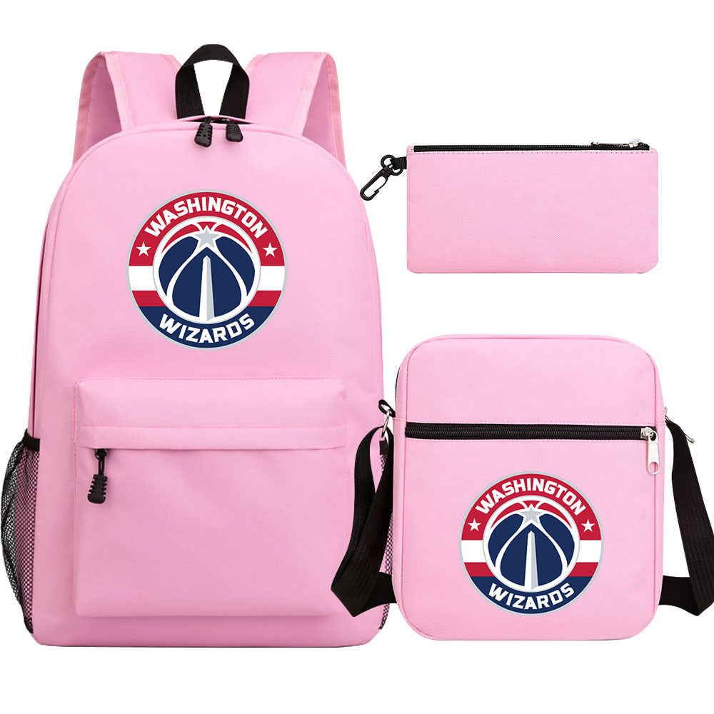 Washington Wizards Basketball School Backpack Shoulder Bag Pencil Bags 3pcs Set