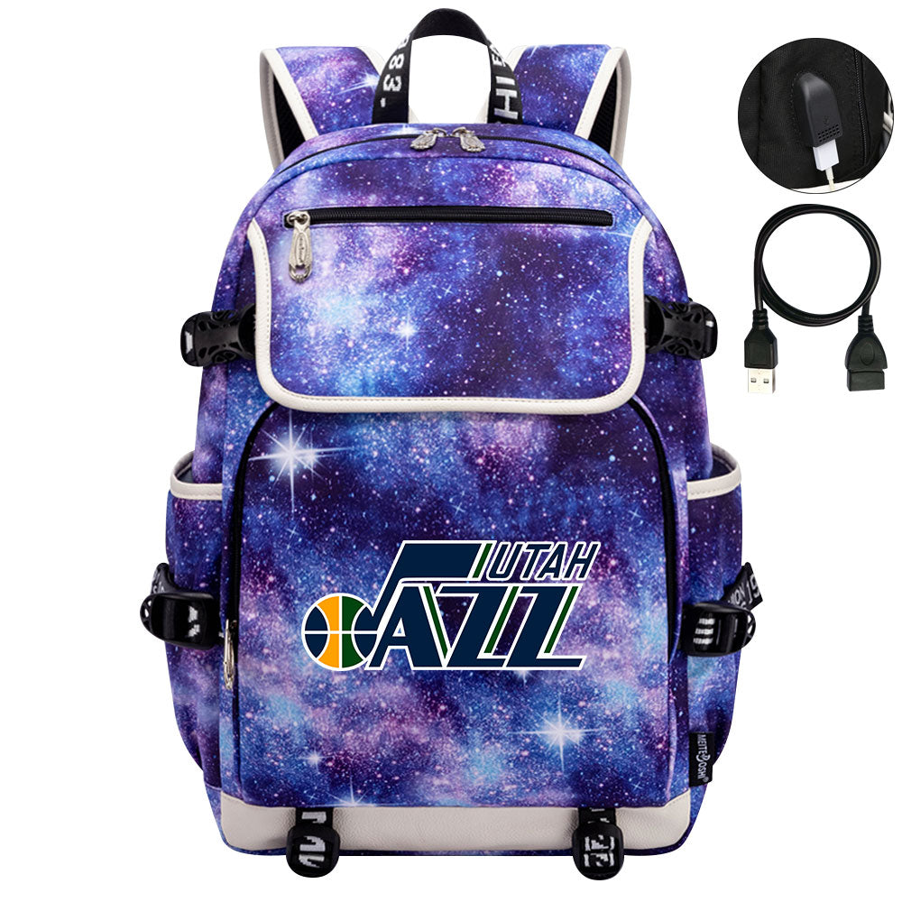 Utah Jazz Backpack School Notebook Travel Bags