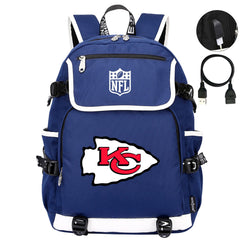 Kansas City Chiefs Football Rugby Backpack School Notebook Travel Bags