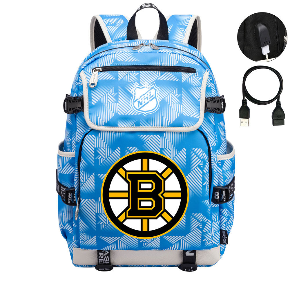 Boston Bruins Hockey League Backpack School Notebook Travel Bags
