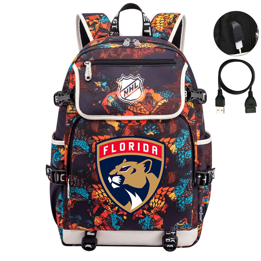 Florida Panthers Hockey League Backpack School Notebook Travel Bag