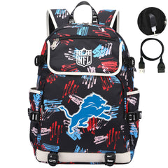 Detroit Lions Football Team Rugby Backpack School Notebook Travel Bag