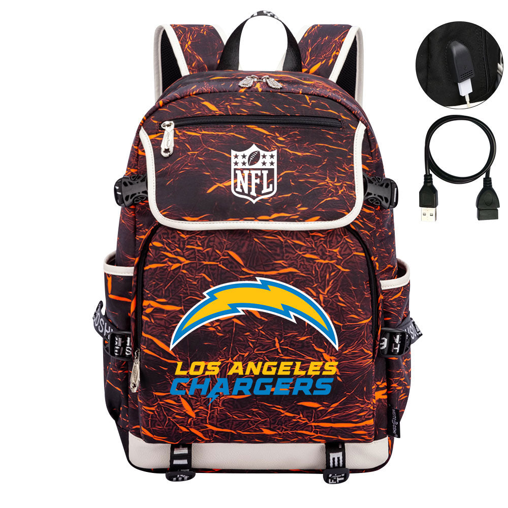 Los Angeles Chargers Football Rugby Backpack School Notebook Travel Bags