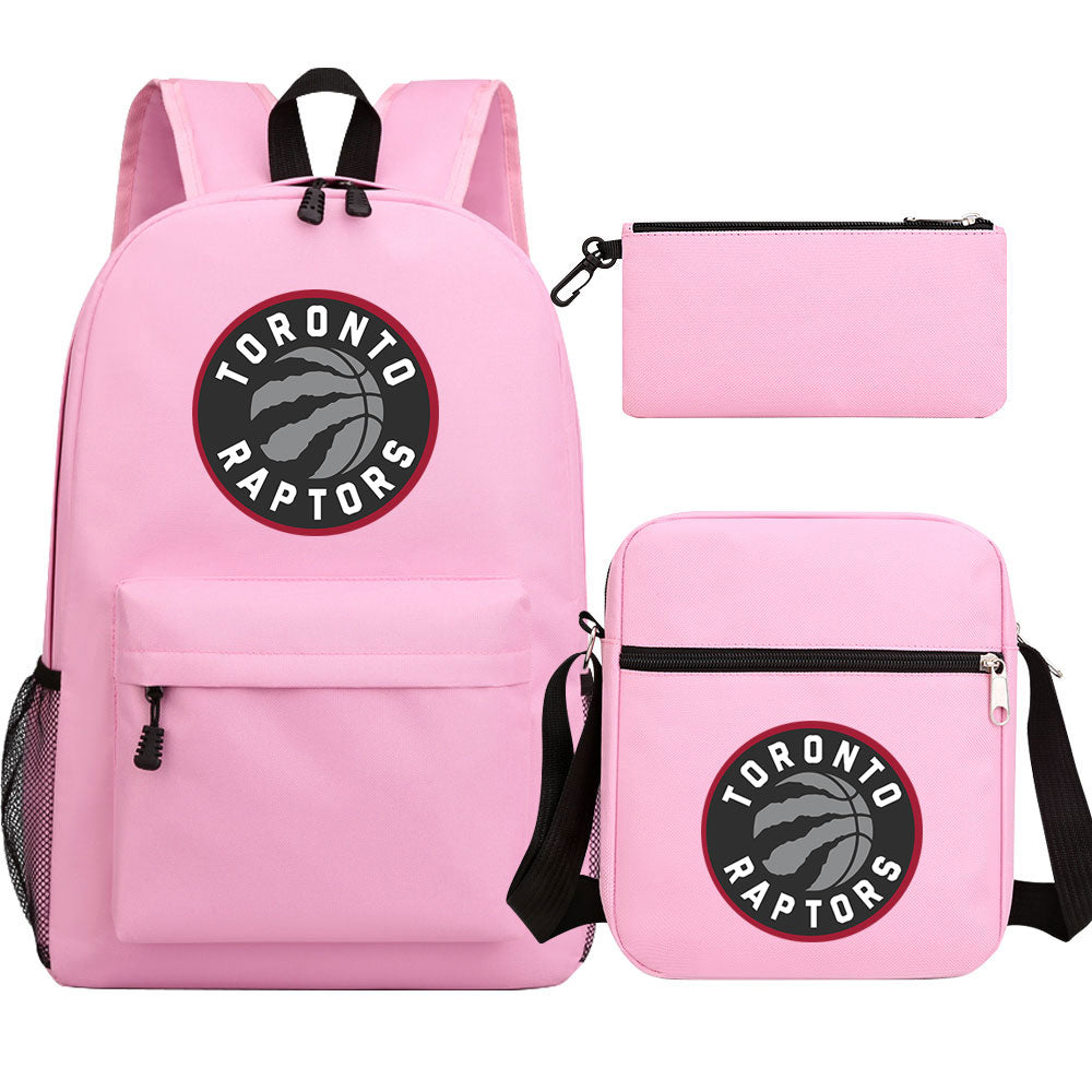 Toronto Raptors Basketball School Backpack Shoulder Bag Pencil Bags 3pcs Set