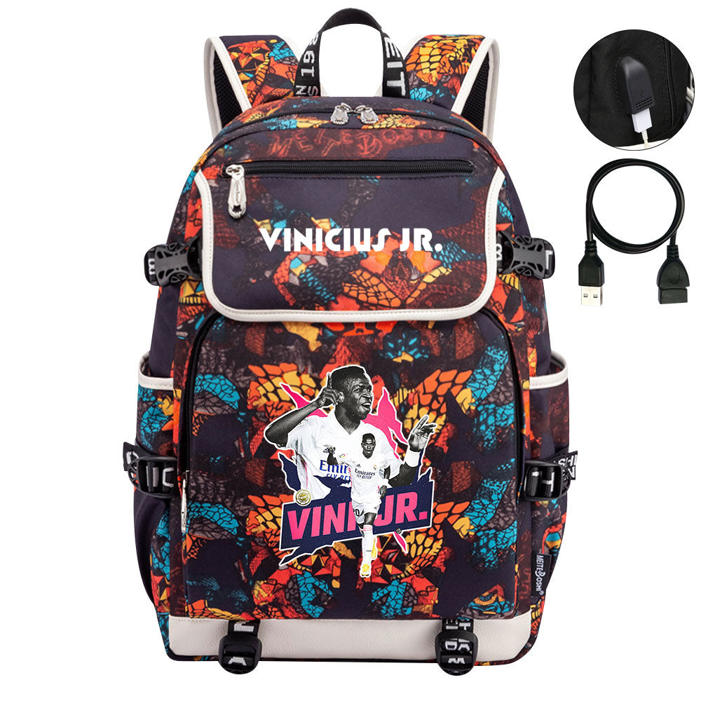 Vinicius Junior FC Backpack School Notebook Travel Bags