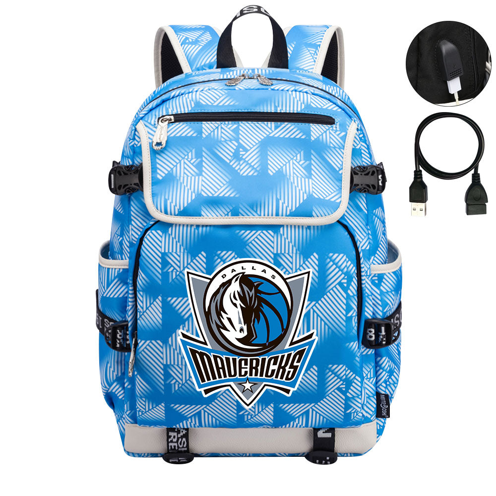 Dallas Mavericks Backpack School Notebook Travel Bags