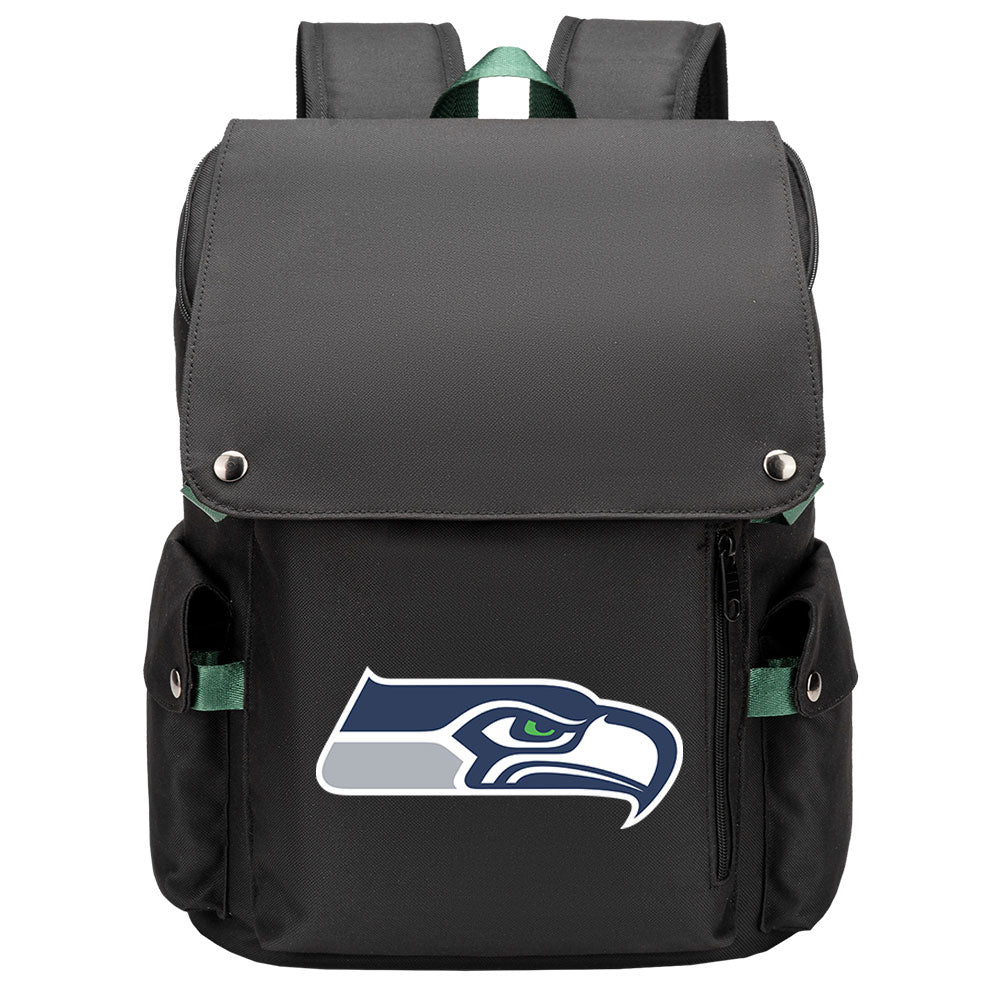 Seattle Seahawks Football Team Rugby Laptop Backpack Oxford School Bag