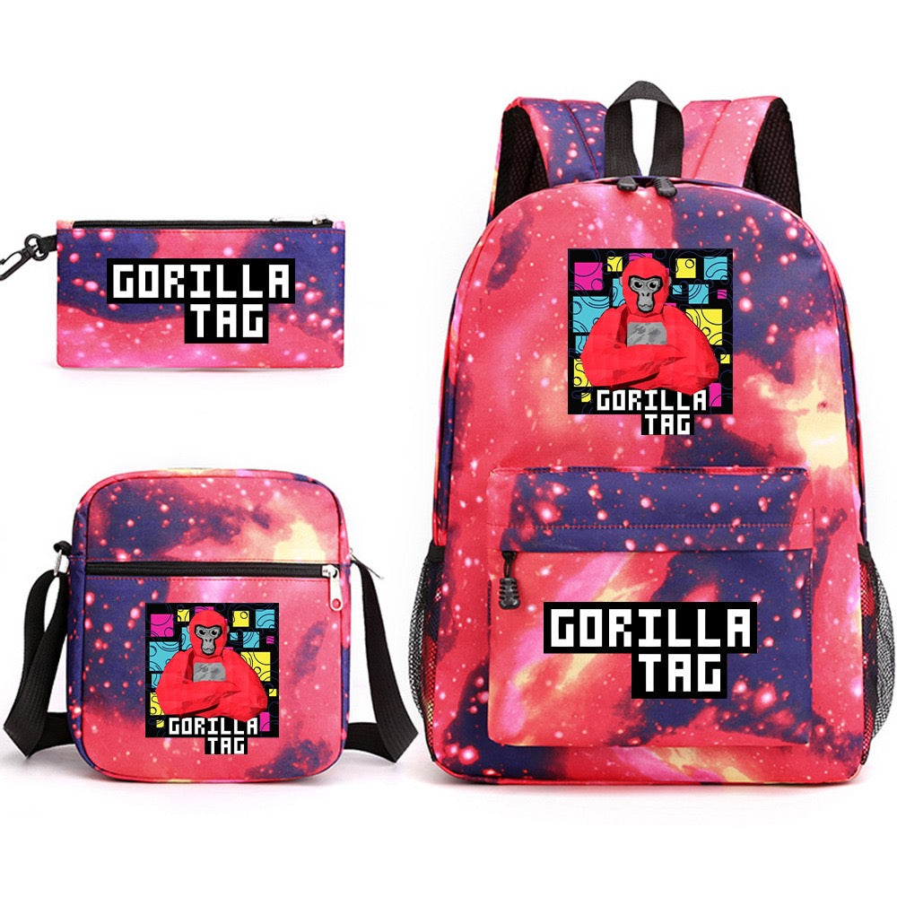 Gorilla Tag School Backpack Shoulder Bag Pencil Bags 3pcs Set