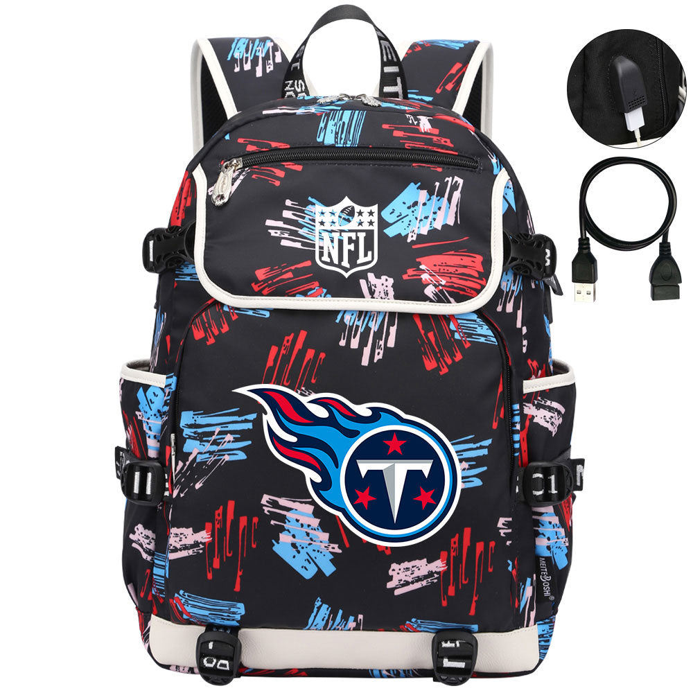Tennessee Titans Football Rugby Backpack School Notebook Travel Bags