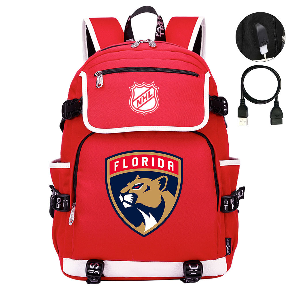 Florida Panthers Hockey League Backpack School Notebook Travel Bag