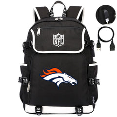Denver Broncos Football Team Rugby Backpack School Notebook Travel Bag