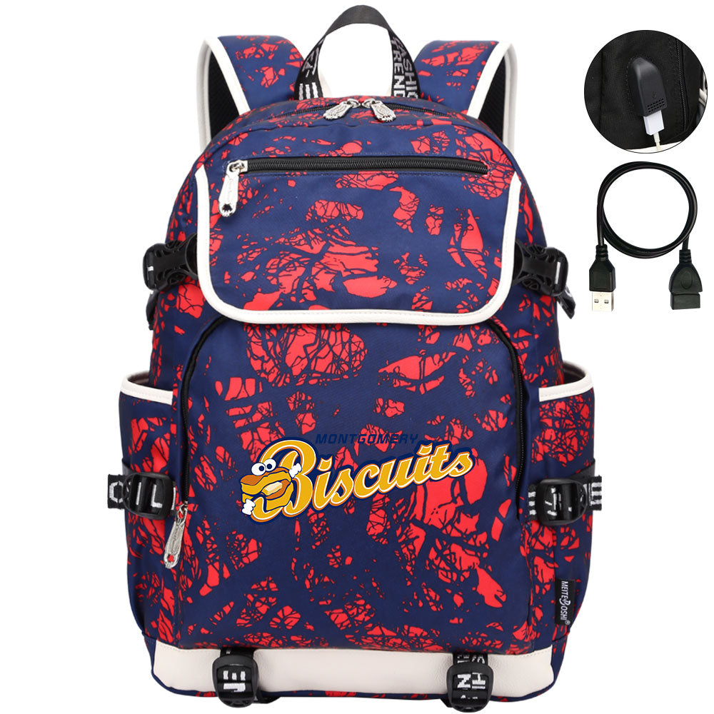 Montgomery Biscuits Backpack School Notebook Travel Bags