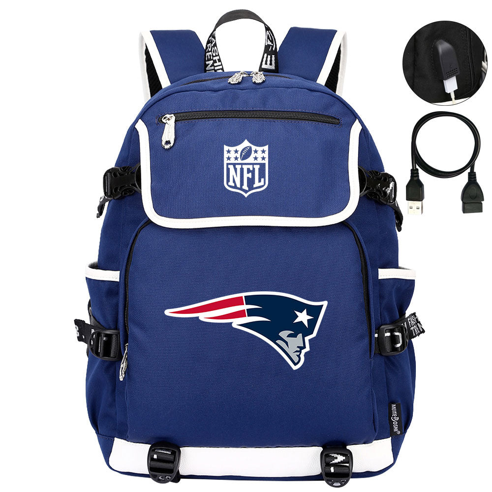 New England Patriots Football Rugby Backpack School Notebook Travel Bags