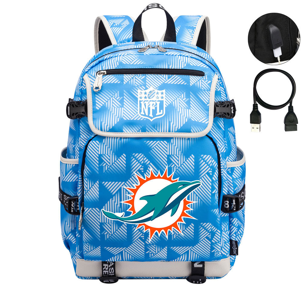 Miami Dolphins Football Rugby Backpack School Notebook Travel Bags