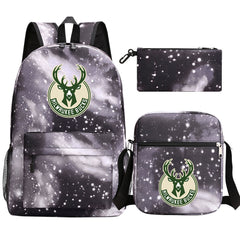 Milwaukee Bucks Basketball School Backpack Shoulder Bag Pencil Bags 3pcs Set