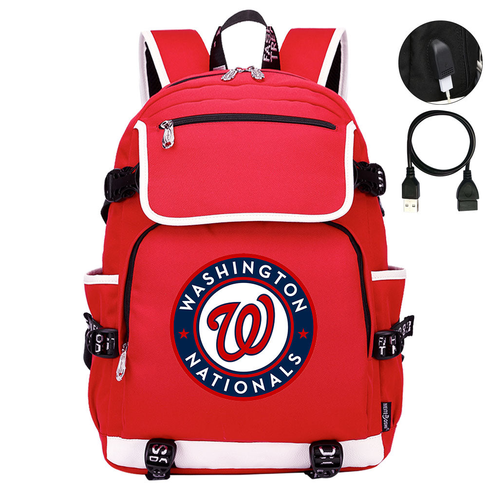 Washington Nationals Backpack School Notebook Travel Bags