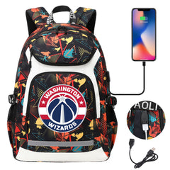 Washington Wizards Backpack School Notebook Travel Bags With USB